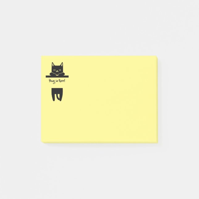 Black Cat, Hang in There! Post-it Klebezettel (Vorderseite)