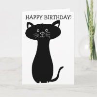 Black Cat Happy Birthday Card