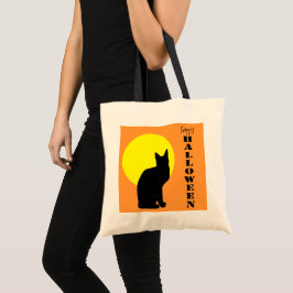 Black Cat Happy Halloween Bag Tragetasche