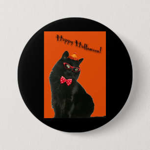 Black Cat Happy Halloween Button/Abzeichen Button