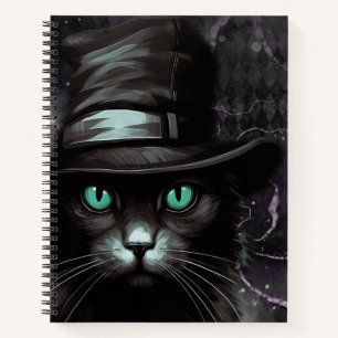 Black Cat Hat Raute Alkohol Tinte Notizbuch