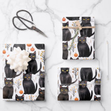 Black Cat Herbst Elegantes Halloween