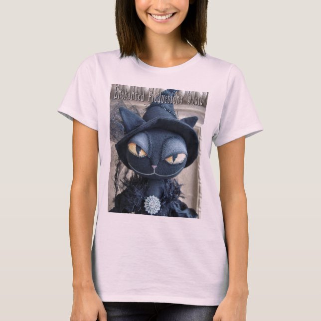 Black Cat Hexe T - Shirt (Vorderseite)