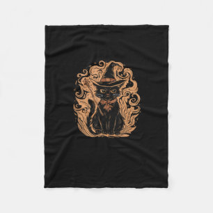 Black Cat Hexe Zauberer Mystical Niedlich Black Ca Fleecedecke