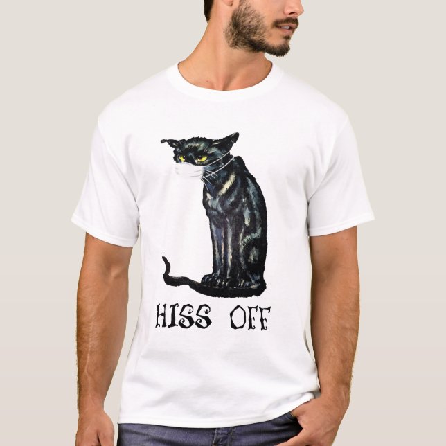 Black Cat Hiss Off Shirt Funny 2020 Quarantäne (Vorderseite)