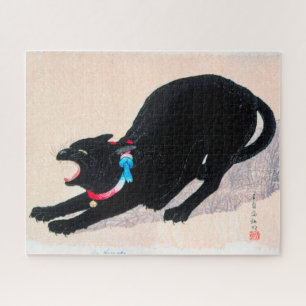 Black Cat Hissing Fine Art von Hiroaki Takahashi Puzzle