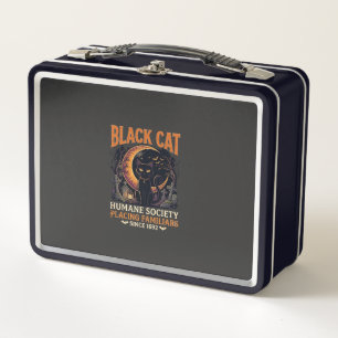 Black Cat Humane Society Halloween Halbmond L Metall Brotdose