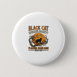 Black Cat Humane Society Halloween Vollmond Fleder Button