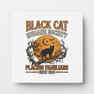 Black Cat Humane Society Halloween Vollmond Fleder Fotoplatte
