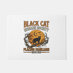 Black Cat Humane Society Halloween Vollmond Fleder Fußmatte