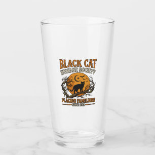 Black Cat Humane Society Halloween Vollmond Fleder Glas
