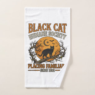 Black Cat Humane Society Halloween Vollmond Fleder Handtuch