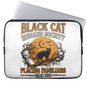 Black Cat Humane Society Halloween Vollmond Fleder Laptopschutzhülle