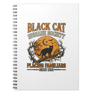 Black Cat Humane Society Halloween Vollmond Fleder Notizblock