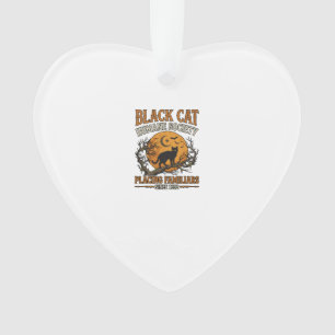 Black Cat Humane Society Halloween Vollmond Fleder Ornament