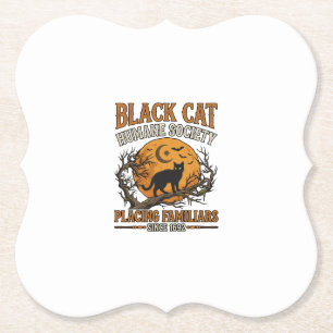 Black Cat Humane Society Halloween Vollmond Fleder Untersetzer