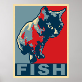 Black Cat Hungerfestungen - Pop Art Red & Blue Poster