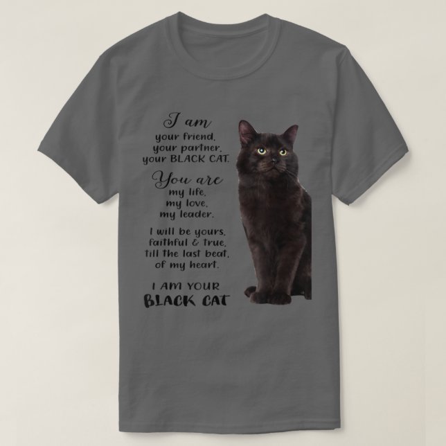 Black Cat I Be Your Black Cat Väter Mütter Day T-Shirt (Design vorne)