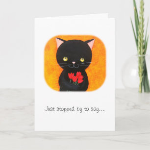 Black Cat I Liebe You Card Valentine's Day Card Feiertagskarte