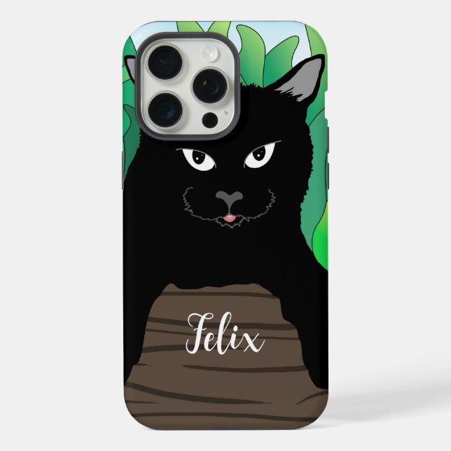 Black Cat Illustration Case-Mate iPhone Case Hülle (Rückseite)