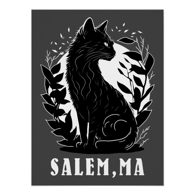 Black Cat Illustration | Salem Poster (Vorderseite)