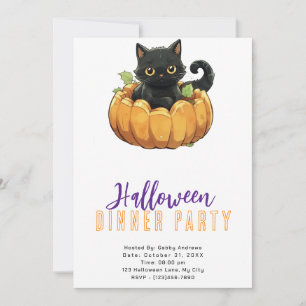 Black Cat in einem KürbisHalloween-Party Einladung
