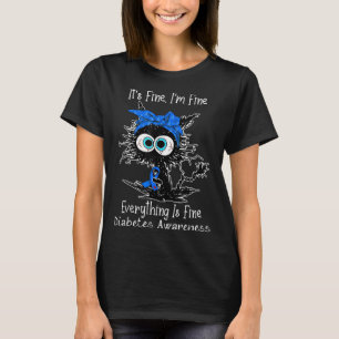 Black Cat ist eine feine im feinen Diabetes-Bewuss T-Shirt