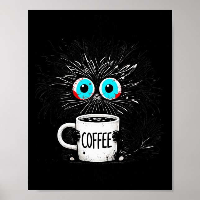 Black Cat Its Fine Im Fine Everything Is Fine Funn Poster (Vorne)