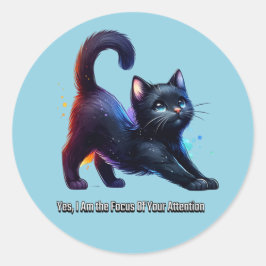 Black Cat: Ja, ich bin der Fokus Ihrer Aufmerksamk Runder Aufkleber
