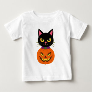 Black Cat & Jack-O'-Lantern Halloween Spooky Baby T-shirt