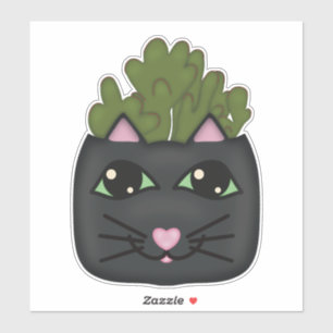 Black Cat Jade Pflanze Planter Sticker
