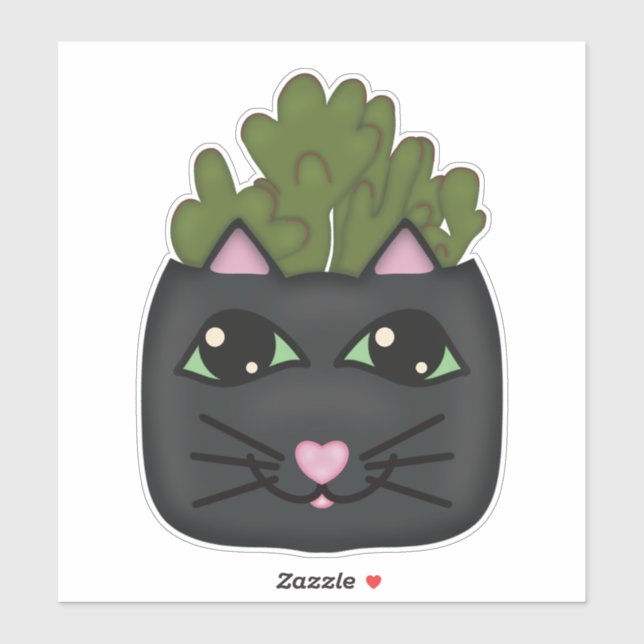 Black Cat Jade Pflanze Planter Sticker (Blatt)
