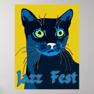 Black Cat Jazz Poster