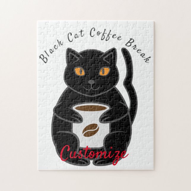 Black Cat Kaffee Break Thunder_Cove Puzzle (Vertikal)
