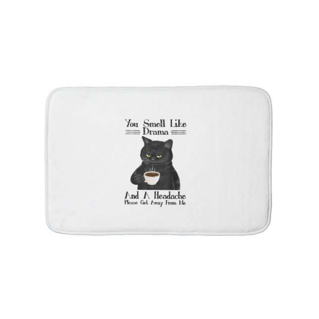 Black Cat-Kaffee riecht man wie Drama und ein Head Badematte (Vorderseite)