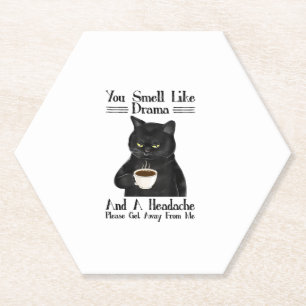Black Cat-Kaffee riecht man wie Drama und ein Head Untersetzer