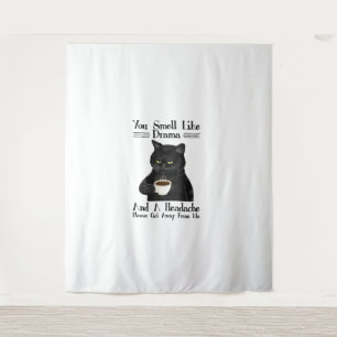 Black Cat-Kaffee riecht man wie Drama und ein Head Wandteppich