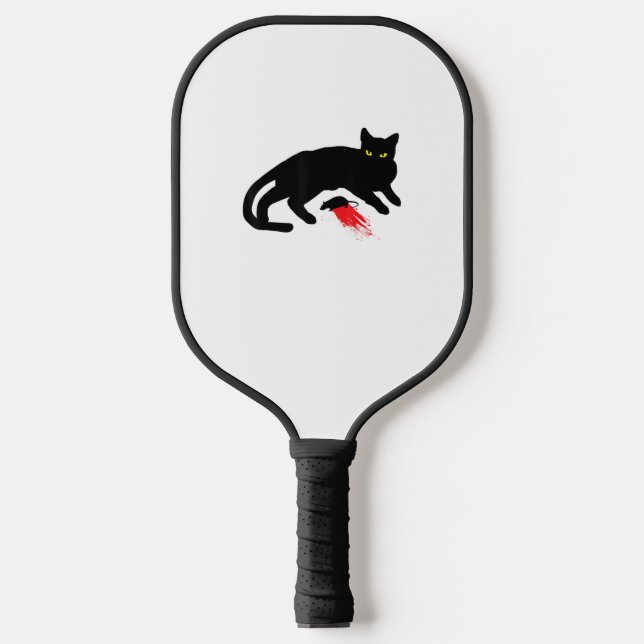 Black Cat Killer Instinkte Tote Maus Punk Goth Pickleball Schläger (Vorderseite)