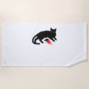 Black Cat Killer Instinkte Tote Maus Punk Goth Strandtuch