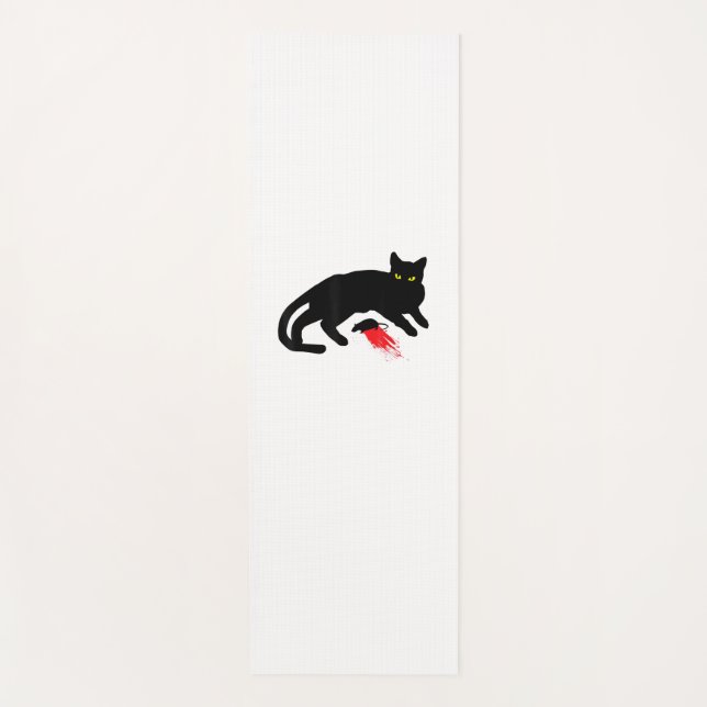 Black Cat Killer Instinkte Tote Maus Punk Goth Yogamatte (Vorderseite)