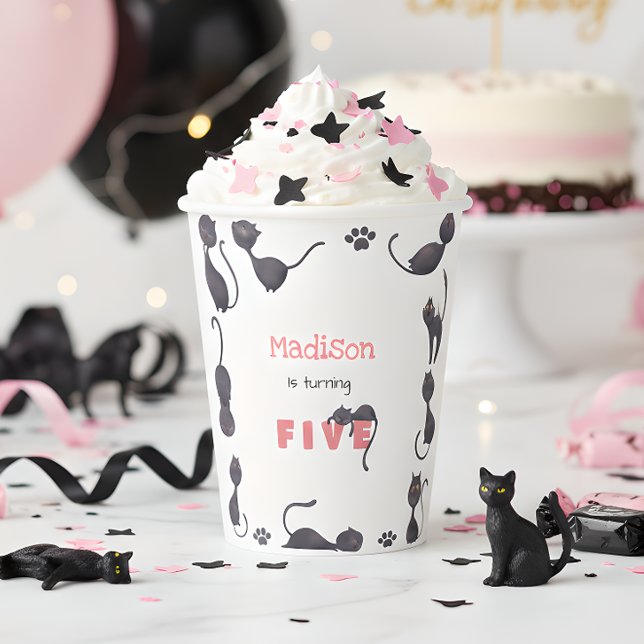 Black Cat Kindergeburtstag Pappbecher (Von Creator hochgeladen)