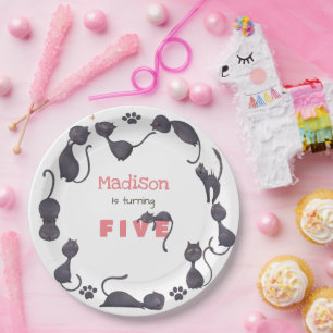 Black Cat Kindergeburtstag Pappteller