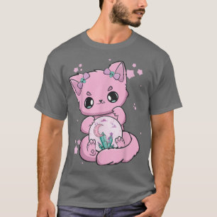 Black Cat Kitten Niedlich Creepy Anime Neko Pastel T-Shirt