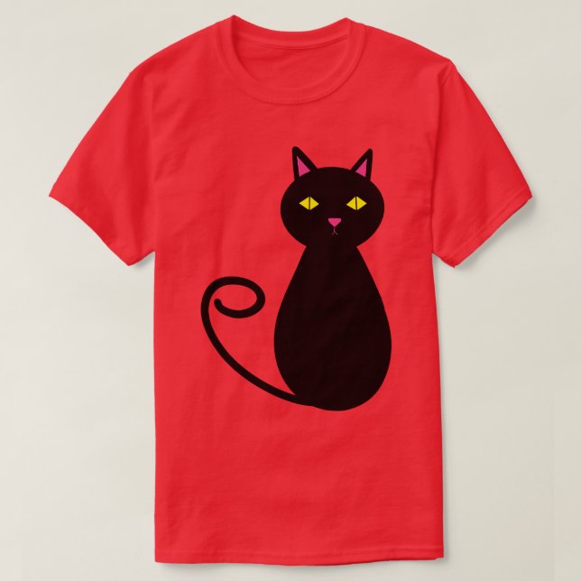 Black Cat Lady Niedlich Cat Lover T-Shirt (Design vorne)