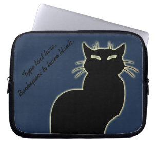 Black Cat Laptop Sleeve personalisieren Cat Lover
