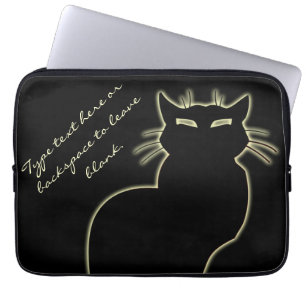 Black Cat Laptop Sleeve personalisieren Cat Lover