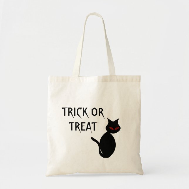 Black Cat Leinwand Trick oder Treat Bag Tragetasche (Vorne)