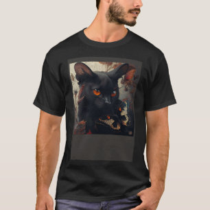 Black Cat Liebe Butterfly T-Shirt