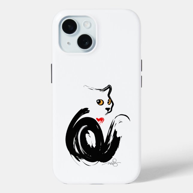Black Cat Liebe Case-Mate iPhone Hülle (Rückseite)