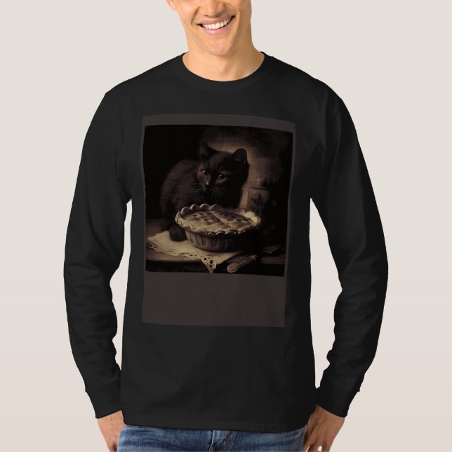 Black Cat Love Apple Pie T-Shirt (Vorderseite)